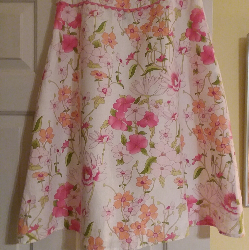 Ladies Northern Isles Floral Linen Skirt 6M